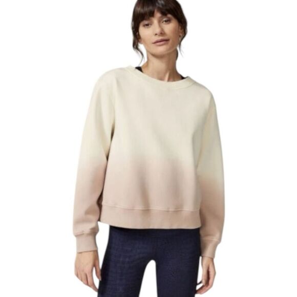 Varley Chambers Rofa Ombre Crewneck Sweater Size Dipped Multicolored Boxy - Picture 1 of 8